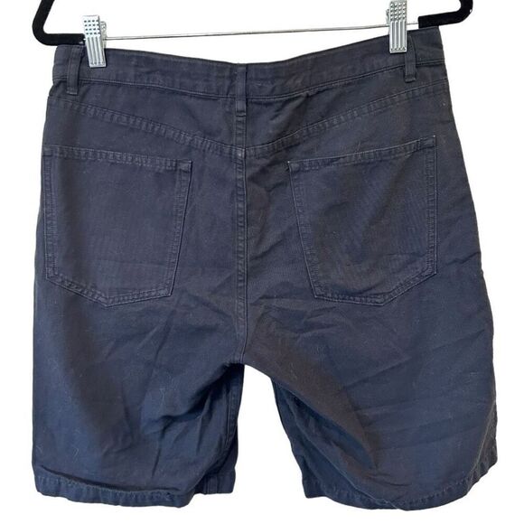 Theory Denim Rip Stitch Cotton Pockets Bermuda Short Blue Black Size 31 Classic - Picture 5 of 9